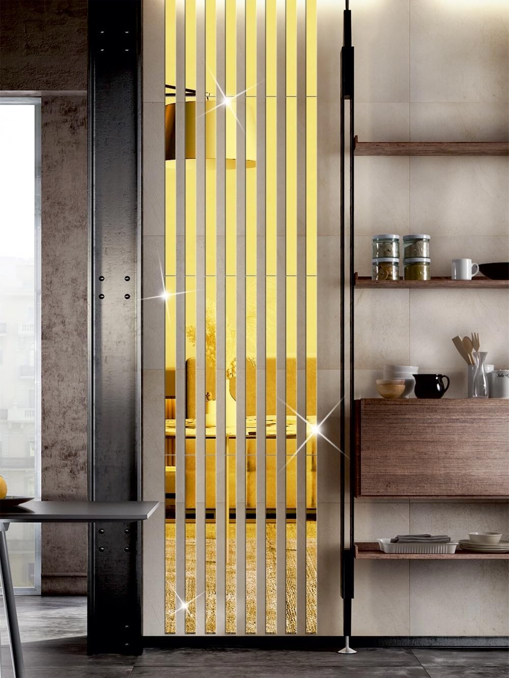 Dream Store - Strip Designed Rectangle Shape Mirror up