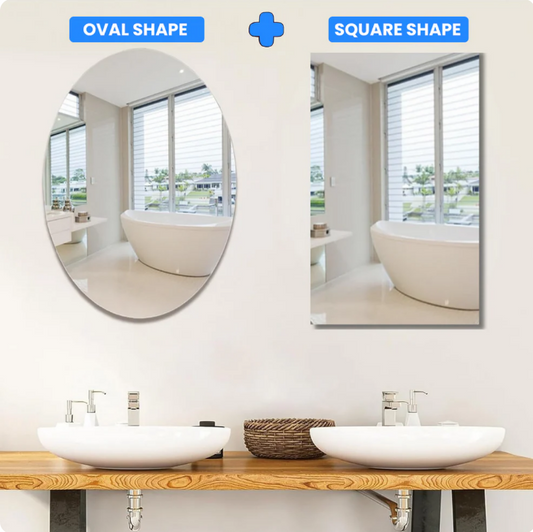 Combo of Oval Shape & Square Shape Mirror (Pack of 2)