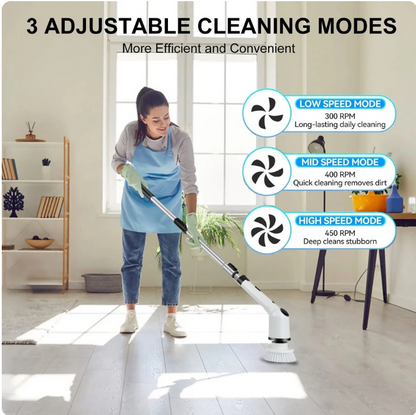 Cleanistic™         Electric Spin Scrubber (9-in-1)